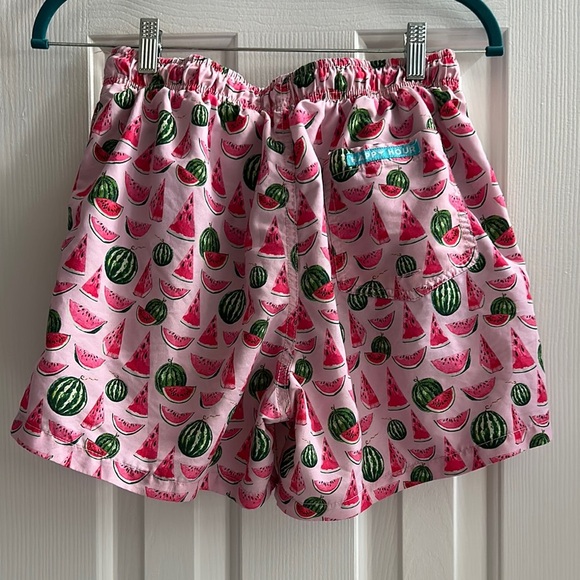 Happy Hour Watermelon Print Pink Green Swim Trunks Pull On Mens Small - Picture 2 of 7